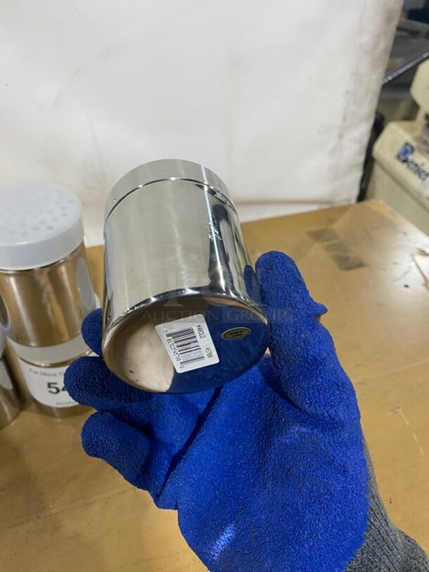 Stainless Steel Salt And Pepper Shakers With Handle And Lids! 6x Your Bid! - Image 3 of 7