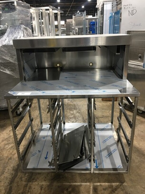 GREAT! NEW! Delfield Commercial Worktable! Stainless Steel! On Small Casters! With Built In Tray Rack Underneath!  Model: WORKTABLE SN: 1610150002301