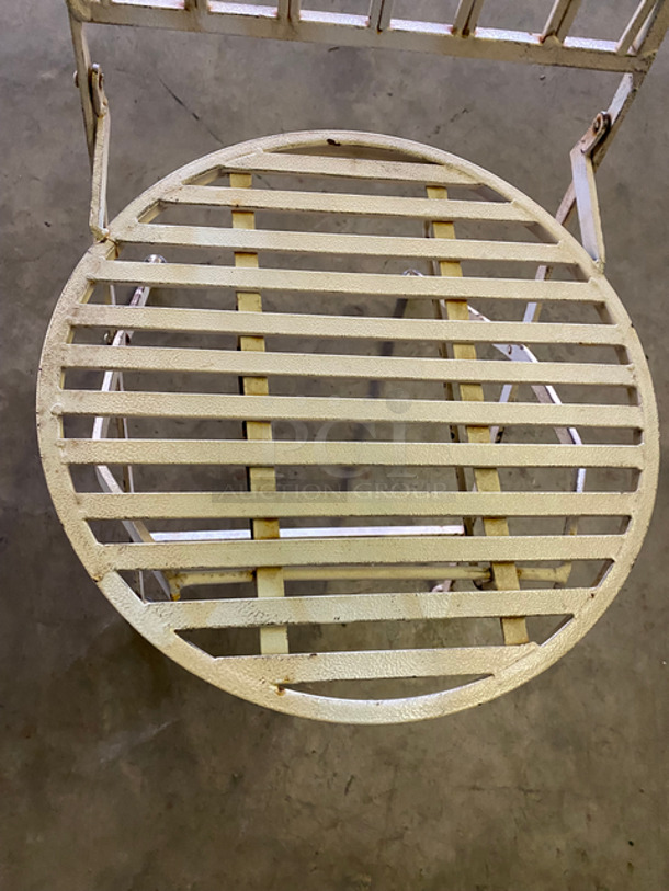 White Metal Foldable Patio Chairs! 15x Your Bid! - Image 6 of 9
