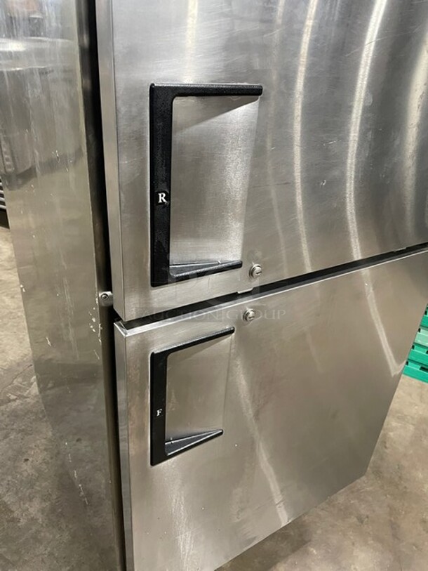 Sweet! Everest Commercial Reach In Dual Temp Refrigerator/Freezer Combo! All Stainless Steel! With Poly Coated Racks! On Casters! 115V 1 Phase! Model: ESRFH2 SN: BSRFH214040001! - Image 9 of 11