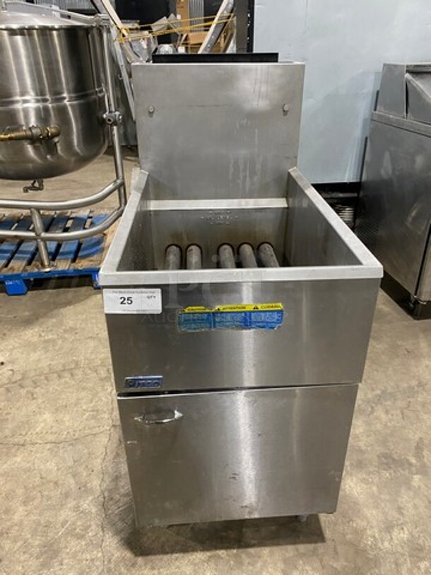 Pitco Frialator Commercial Natural Gas Powered Deep Fat Fryer! All Stainless Steel! On Legs!