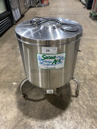 GO FOR IT! DELFIELD Shelleymatic Salad Spinner/Dryer! Capacity (20) Gallons Stainless Steel Exterior W/ Lid! On Casters!