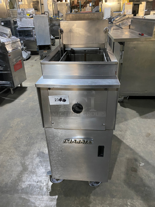 Sweet! Imperial Commercial Natural Gas Powered Pasta Cooker! With Backsplash! With Frying Basket! All Stainless Steel! On Casters!