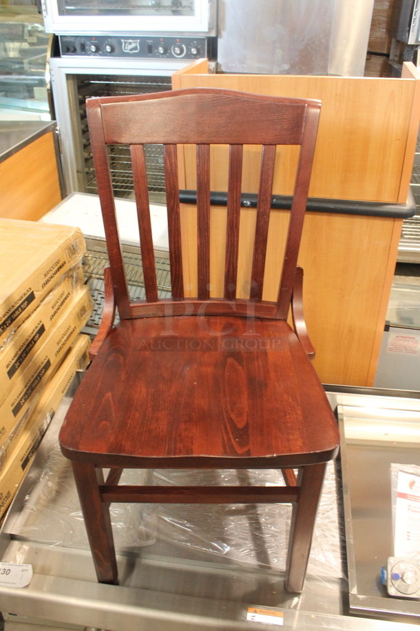 4 BRAND NEW SCRATCH AND DENT! Lancaster Table & Seating Wood Pattern Dining Height Chairs. 4 Times Your Bid! - Image 1 of 3