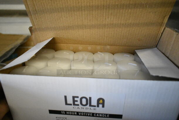 BRAND NEW SCRATCH AND DENT! Leola 53615FW 15 Hour White Votive Candle - 144/Case - Image 1 of 3