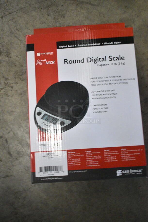 Box of 18 BRAND NEW SCRATCH AND DENT! San Jamar SCDG11M Escali Round Digital Scale - Image 1 of 4