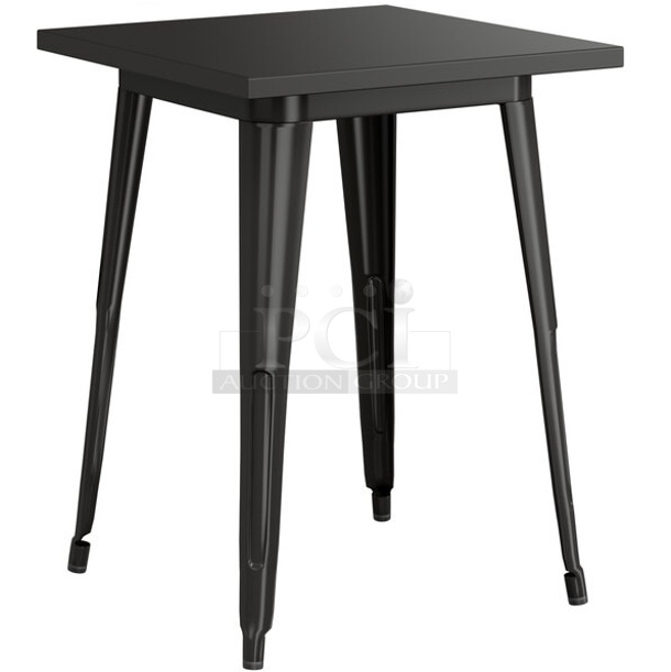 BRAND NEW SCRATCH AND DENT! Lancaster Table & Seating Black Metal Outdoor Standard Height Patio Table.