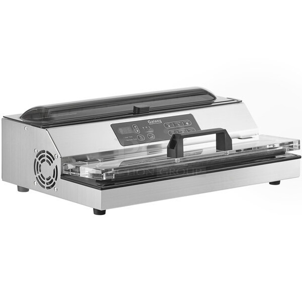 BRAND NEW SCRATCH AND DENT! Galaxy 177GVME16SS Vacuum Packaging Machine with 16" Seal Bar, Roll Cutter and Dual Piston Pump. 120 Volts, 1 Phase. Tested and Working! - Image 1 of 6
