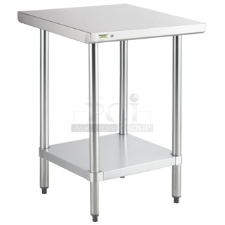 BRAND NEW SCRATCH AND DENT! Regency 600TSB3072S 30" x 72" 16-Gauge Stainless Steel Commercial Work Table with 4" Backsplash and Undershelf