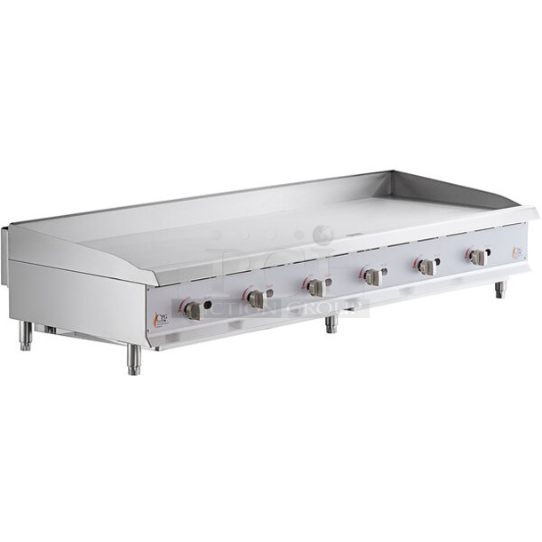 BRAND NEW SCRATCH AND DENT! Cooking Performance Group CPG 351GTCPG72NL Stainless Steel Commercial Countertop Natural Gas Powered Flat Top Griddle. 180,000 BTU.