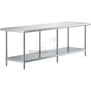 BRAND NEW SCRATCH AND DENT! Regency 600T3096G 30" x 96" 18-Gauge 304 Stainless Steel Commercial Work Table with Galvanized Legs and Undershelf