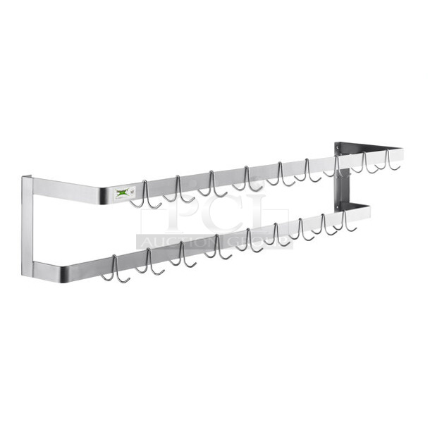 BRAND NEW SCRATCH AND DENT! Regency 600SW72 72" Stainless Steel Wall Mounted Double Line Pot Rack. No Hooks. - Image 1 of 3