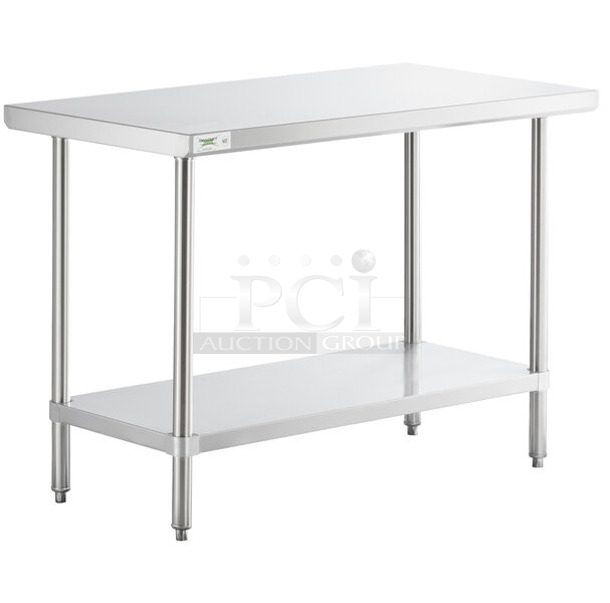 BRAND NEW SCRATCH AND DENT! Regency 600TS2448S 24" x 48" 16-Gauge 304 Stainless Steel Commercial Work Table with Undershelf - Image 1 of 3