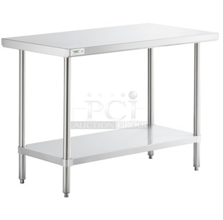 BRAND NEW SCRATCH AND DENT! Regency 600TS2448S 24" x 48" 16-Gauge 304 Stainless Steel Commercial Work Table with Undershelf