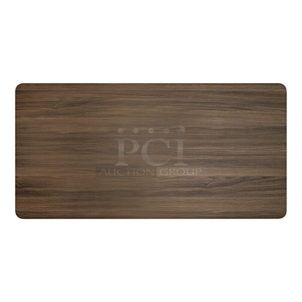 2 BRAND NEW SCRATCH AND DENT! Lancaster Table & Seating 1643672TFDWL  36" x 72" Rectangular Thermo-Formed MDF Table Top with Dark Walnut Finish. 2 Times Your Bid! - Image 1 of 6
