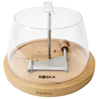 BRAND NEW SCRATCH AND DENT! Boska 850511 8 3/4" Amigo Wood Cheese Curler with Clear Plastic Dome 850511