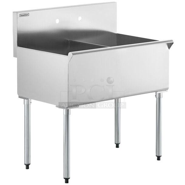 BRAND NEW SCRATCH AND DENT! Stainless Steel Commercial 2 Bay Sink. No Legs.  - Image 1 of 5