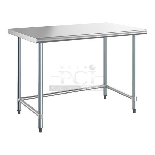 BRAND NEW SCRATCH AND DENT! Steelton 522ETOB3048 30" x 48" 18-Gauge 430 Stainless Steel Open Base Work Table. May Be Missing Pieces.  - Image 1 of 2