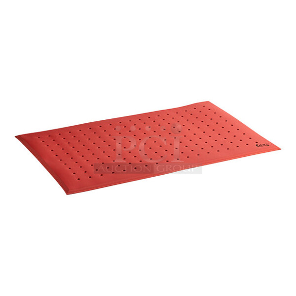 3 BRAND NEW SCRATCH AND DENT! Choice 3' x 5' Red Grease-Resistant Anti-Fatigue Nitrile Rubber Floor Mat with Drainage Holes. 844CMREDDHD3523, 844CMREDDC3534, 844CMREDCD3523. 3 Times Your Bid! - Image 1 of 6