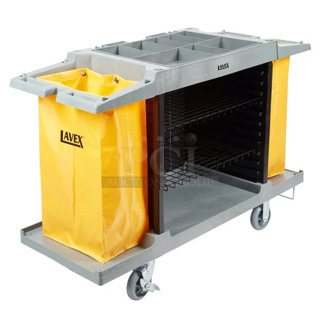 BRAND NEW SCRATCH AND DENT! Lavex 274HKCARTSM Hotel / Housekeeping Cart - Small Three Shelf on Commercial Casters. 