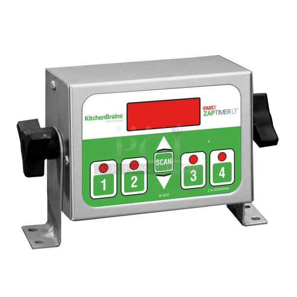 BRAND NEW SCRATCH AND DENT! Kitchen Brains® Z040120HFCLT (FAST.)® ZAP Timer LT Digital 4-Product 99 Hour Timer with Universal Mounting Kit - 120 Volts, 1 Phase.  - Image 1 of 4