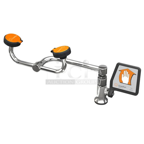 BRAND NEW SCRATCH AND DENT! 436G1775 Guardian Equipment G1775 Right Hand Deck Mounted Eye and Face Wash Station with 90 Degree Swivel. May Be Missing Pieces.  - Image 1 of 3