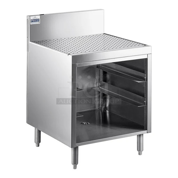 BRAND NEW SCRATCH AND DENT! Advance Tabco PRCR-19-24 Prestige Series 24" x 25" Stainless Steel Glass Rack Storage Cabinet with Drainboard Top - Image 1 of 7