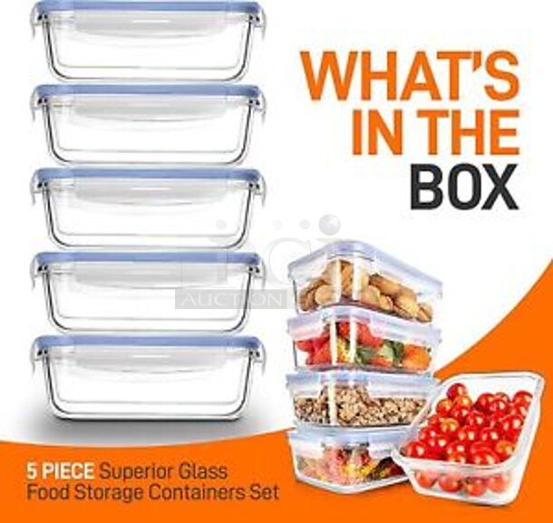BRAND NEW IN BOX! Nutrichef NCCLX5B7 Glass Containers
