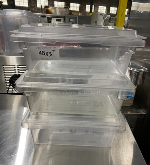 Cambro Clear Food Storage Container With Lid! 3x Your Bid!