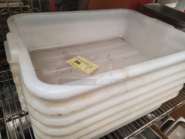 White Polyethylene Plastic Bus Tub / Food Storage Box  - Image 2 of 6