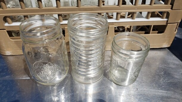 Lot of 20 Miscellaneous Glasses and a 25-Compartment Glass Rack!