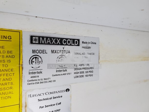 MAX COLD MXCF27UA Undercounter| Single Door Freezer| Tested & Working 27"W X 30"D X 36"H - Image 3 of 5