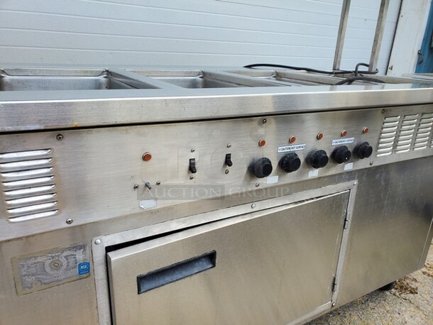 5 Bay Steam Table W/ overhead and warmers (See pictures for more details)  - Image 4 of 11