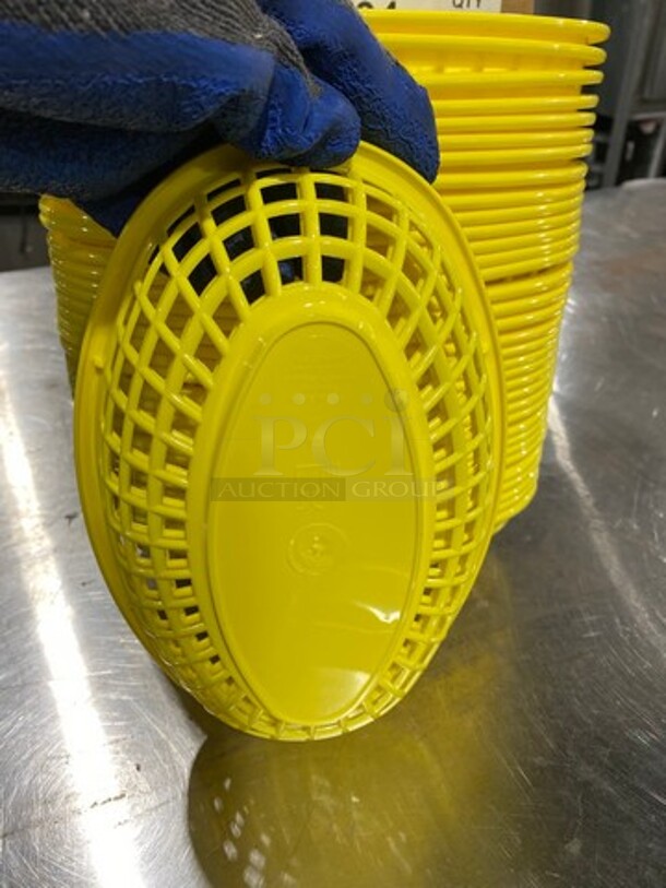 NEW! IN THE BOX! ALL ONE MONEY! 3DZ Tablecraft Yellow Poly Oval Fast Food Serving Baskets! - Image 5 of 6