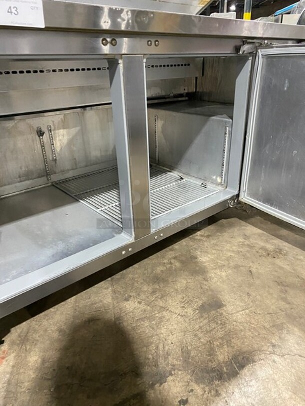 Awesome! Continental Commercial Refrigerated Pizza Prep Table! With 3 Door Storage Space Underneath! All Stainless Steel! On Casters! Model: CPA68 SN: 15974548! 115V 1 Phase! - Image 6 of 10