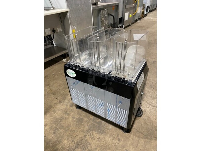 Elmeco FC3 Stainless Steel Commercial Countertop 3 Hopper Slushie. 115 Volts, 1 Phase. 25x24x28.  - Image 4 of 8