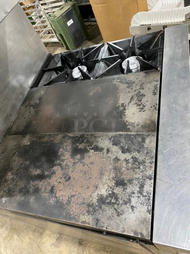 FAB! Southbend Commercial Natural Gas Powered Hot Plate With Right Side 2 Burner Range! With Raised Splash Back And Salamander! With Oven Underneath! All Stainless Steel! On Casters! - Image 5 of 10