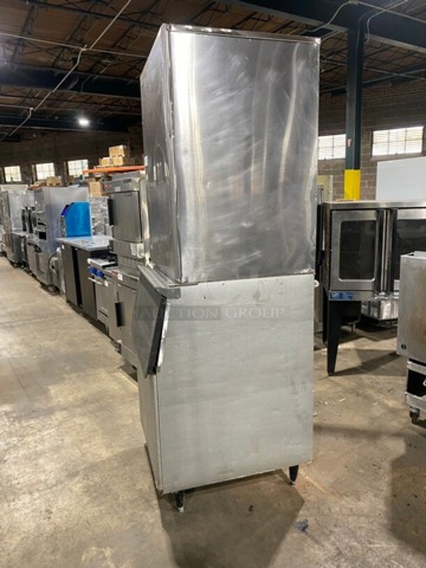 Hoshizaki Commercial Ice Maker Machine! With Commercial Ice Bin! All Stainless Steel! On Legs! 2x Your Bid Makes One Unit!  - Image 3 of 9