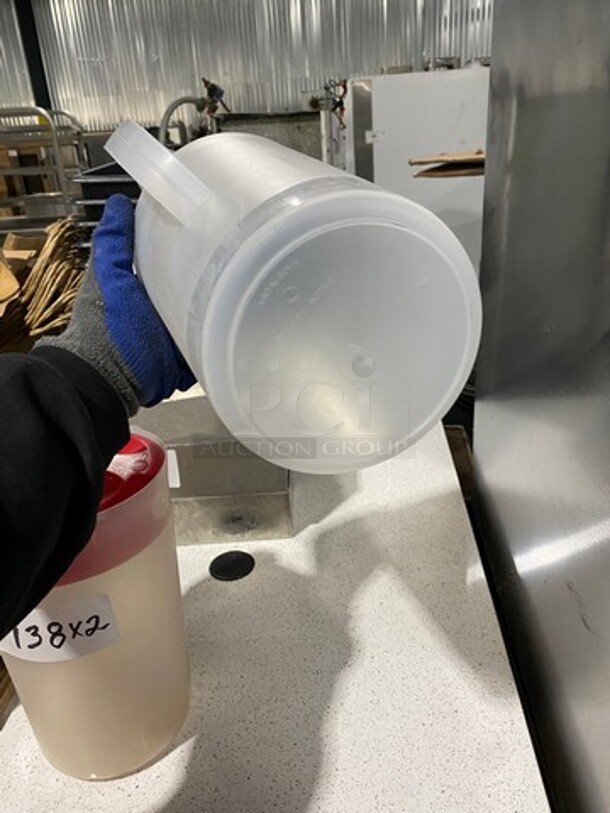 Clear Poly 1 Gallon Pitcher! With Lid 2x Your Bid! - Image 6 of 6
