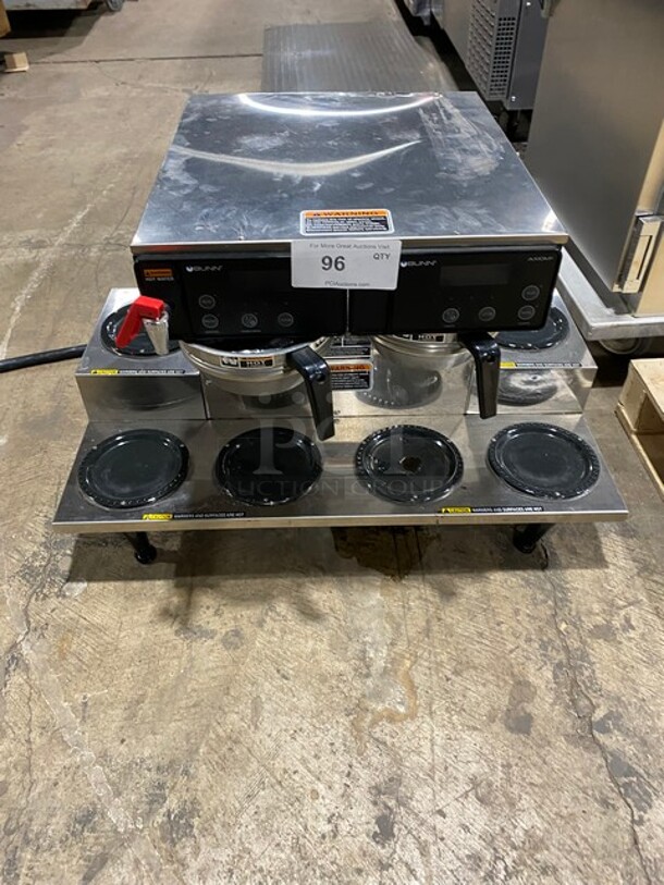 Bunn Stainless Steel Commercial Countertop Coffee Brewer! With 6 Warmers! On Legs! 120/208-240V 1 Phase! Model: AXIOM 0/6 TWIN SN: AXTN034446! - Image 1 of 9
