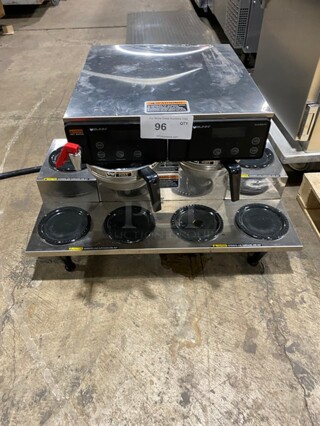 Bunn Stainless Steel Commercial Countertop Coffee Brewer! With 6 Warmers! On Legs! 120/208-240V 1 Phase! Model: AXIOM 0/6 TWIN SN: AXTN034446!