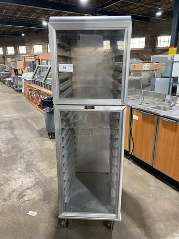 Lockwood Commercial Enclosed Pan Transport Rack! All Stainless Steel! With Split View Through Doors! On Casters! Model: CA72RR18SL