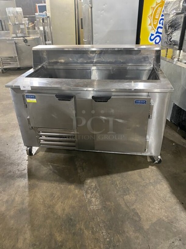 2012 Coolman Commercial Refrigerated Sandwich Prep Table! With 2 Door Underneath Storage Space! All Stainless Steel! On Casters! Model: CRI60BM SN: 114451 120V 60HZ 1 Phase - Image 1 of 10