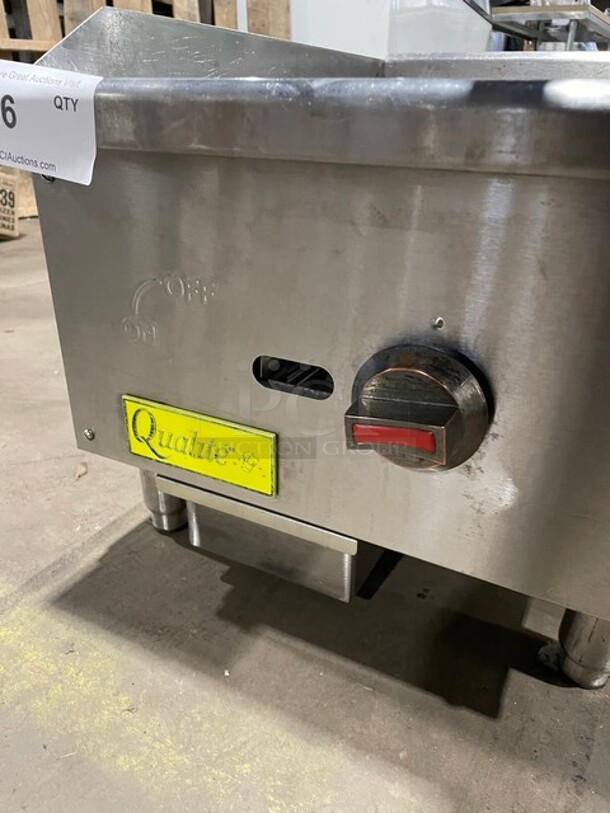 Qualite Commercial Natural Gas Powered Countertop Flat Griddle! All Stainless Steel! On Legs!  - Image 6 of 10