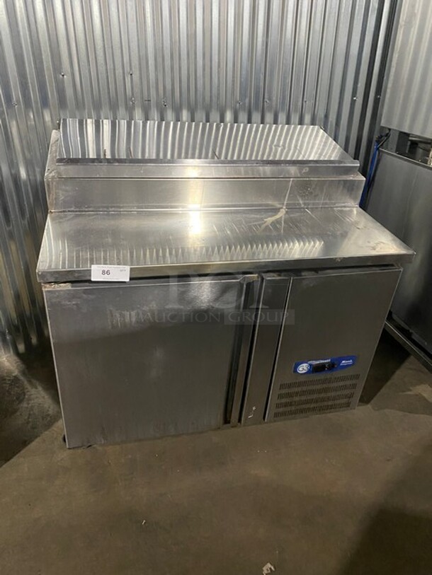 WOW! Migali Commercial Refrigerated Mega Top Sandwich/Salad Prep Table! With Single Door Refrigerated Storage Underneath! All Stainless Steel! With Poly Coated Racks! On Casters! 115V 1 Phase! Model: G3-PP-46 SN: 10020001M!  - Image 1 of 8