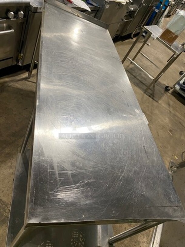 Solid Stainless Steel Work Top/ Prep Table! With Back And Side Splashes! On Legs! - Image 5 of 6