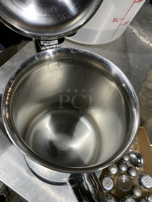 ALL ONE MONEY! Stainless Steel Tea Pitcher! With Hinged Lid! - Image 4 of 7
