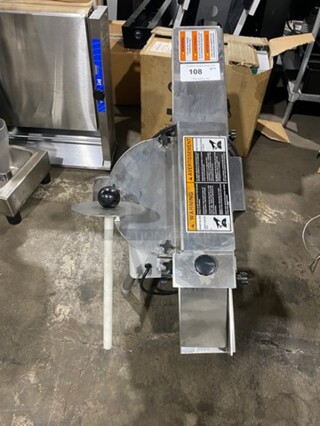 Oliver Commercial Countertop Bun/Bagel Cutter! Stainless Steel! On Small Legs! Model: 723 SN: 202447 115V 60HZ 1 Phase