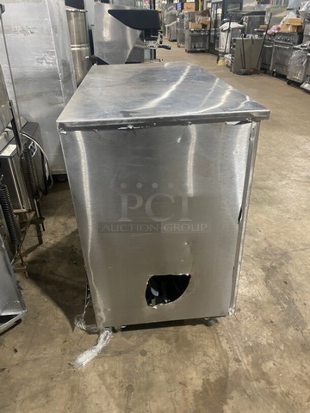 Leader Commercial 2 Sliding Door Back Bar Cooler! With View Through Doors! With Metal Rack! All Stainless Steel! On Legs! - Image 3 of 8