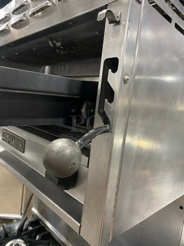 WOW! Sunfire Commercial Natural Gas Powered 6 Burner Stove! With Raised Back Splash And American Range Salamander! With Oven Underneath! All Stainless Steel! On Casters! - Image 10 of 11